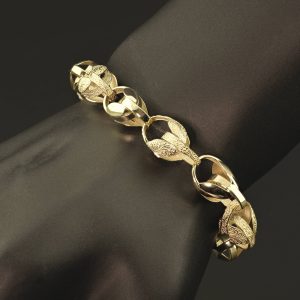 9ct Yellow Gold Tulip Bracelet 9&#8243; 10mm