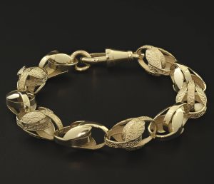 9ct Yellow Gold Tulip Bracelet 9&#8243; 10mm