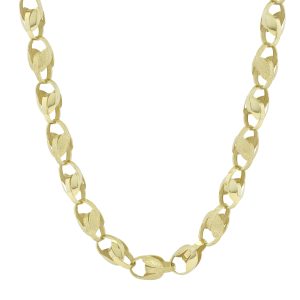 9ct Yellow Gold Tulip Chain 18&#8243; 7mm