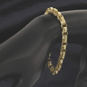 9ct Yellow Gold Gypsy Link Bracelet 8″ 7mm