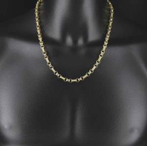 9ct Yellow Gold Gypsy Link Chain 22″ 7mm