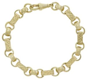 9ct Yellow Gold Gypsy Link Bracelet 9&#8243; 8.5mm