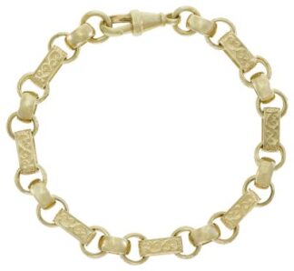 9ct Yellow Gold Gypsy Link Bracelet 9" 8.5mm