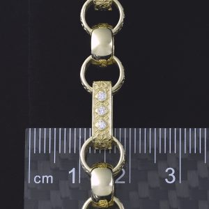 9ct Yellow Gold Gemstone Gypsy Link Chain 24&#8243; 8.5mm