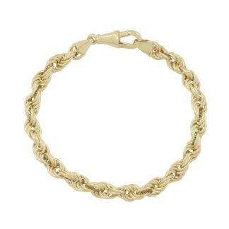 9ct Yellow Gold Rope Bracelet 7" 5.5mm