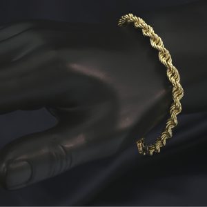 9ct Yellow Gold Rope Bracelet 8″ 5.5mm