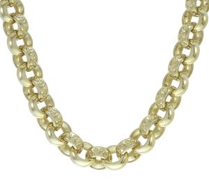 9ct Yellow Gold Belcher Chain 26&#8243; 9mm