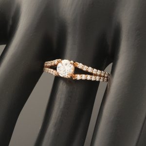 9ct Rose Gold 0.98ct Diamond Ring &#038; Diamond Shoulders