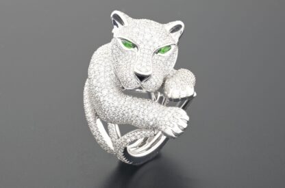 18ct White Gold 10.43ct Panther Ring