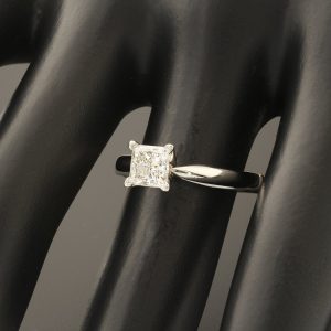 Platinum 0.75ct Princess Cut Solitaire Diamond Ring (Copy)