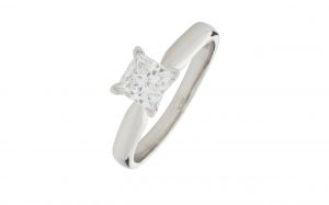 Platinum 0.75ct Princess Cut Solitaire Diamond Ring (Copy)