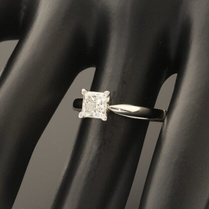 Platinum 0.75ct Princess Cut Solitaire Diamond Ring (Copy) - Image 5