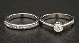 18ct White Gold 0.70ct Round Solitaire Diamond Bridal Set