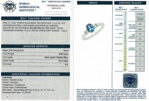 18ct White Gold Oval Tanzanite And Diamond Ring