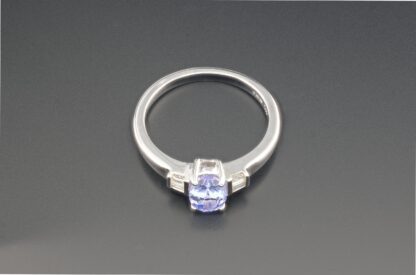 18ct white gold oval Tanzanite And Diamond Ring