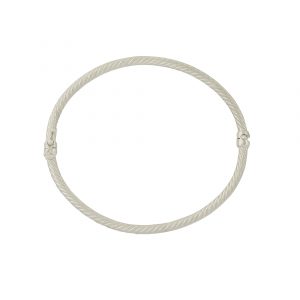 18ct White Gold Patterned Hinge Bangle