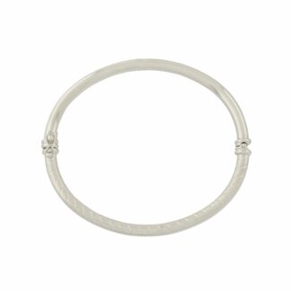 18ct White Gold Patterned Hinge Bangle