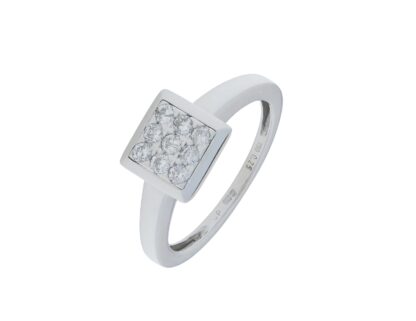 18ct White Gold 0.25ct Diamond Square Cluster Ring