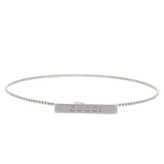 18ct White Gold Gucci Bracelet 7" 1mm