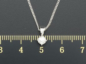 18ct Single Stone Diamond Pendant &#038; 9ct Chain