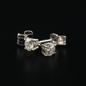 18ct White Gold 0.38ct Round Diamond Studs