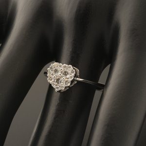 18ct White Gold 0.35ct Diamond Heart Cluster Ring