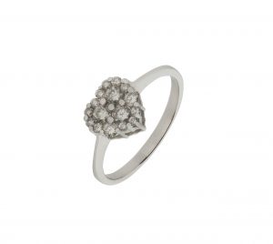 18ct White Gold 0.35ct Diamond Heart Cluster Ring