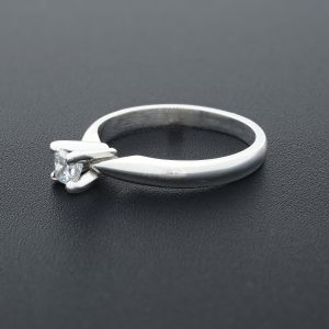 Platinum 0.30ct Princess Cut Solitaire Diamond Ring