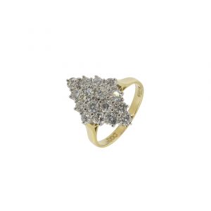 18ct Yellow Gold 1.20ct Diamond Cluster Ring