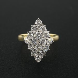 18ct Yellow Gold 1.20ct Diamond Cluster Ring