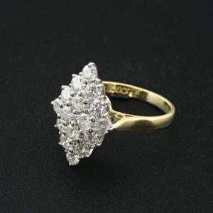 18ct Yellow Gold 1.20ct Diamond Cluster Ring