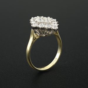 18ct Yellow Gold 1.20ct Diamond Cluster Ring