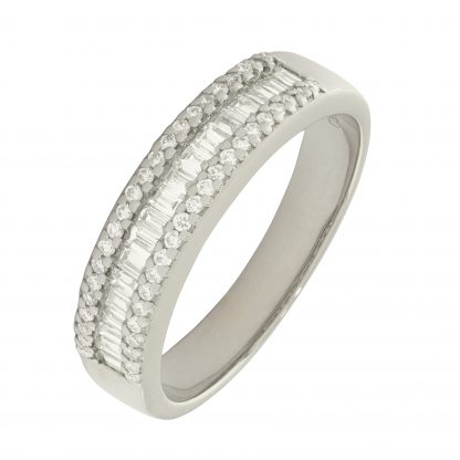 18ct White Gold 0.56ct Diamond Half Eternity Ring