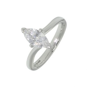 Platinum 0.70ct Diamond Marquise Solitaire Ring