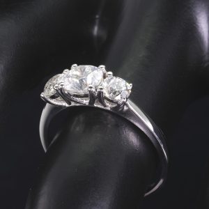 Platinum 1.00ct Diamond Trilogy Ring