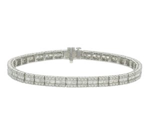 18ct White Gold 4.55ct Diamond Line Bracelet 7&#8243; 5mm