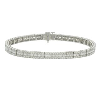 18ct White Gold 4.55ct Diamond Line Bracelet 7" 5mm