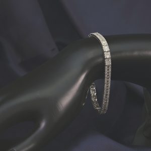 18ct White Gold 4.55ct Diamond Line Bracelet 7″ 5mm