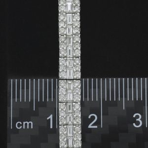 18ct White Gold 4.55ct Diamond Line Bracelet 7″ 5mm