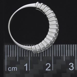 18ct White Gold 1.09ct Diamond 3 Row Half Eternity Ring