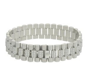 18ct White Gold 7.13ct Diamond Watch Strap Bracelet