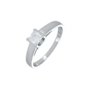 18ct White Gold 0.35ct Princess Cut Diamond Ring