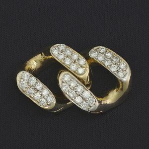 9ct Yellow Gold 7.36ct Diamond Cuban Bracelet 8.5″ 14.3mm