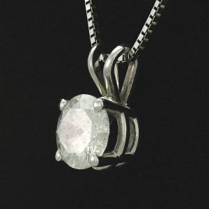 18ct White Gold 0.91ct Diamond Solitaire Necklace 18&#8243;