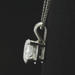 18ct White Gold 0.91ct Diamond Solitaire Necklace 18&#8243;