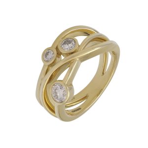 18ct Yellow Gold 0.51ct Diamond Bubble Ring