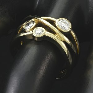 18ct Yellow Gold 0.51ct Diamond Bubble Ring
