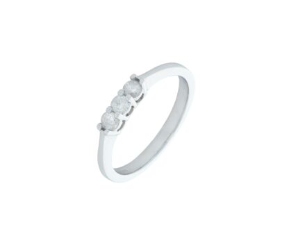 9ct White gold 0.20ct three stone diamond ring