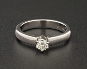 18ct White Gold 0.25ct Round Single Stone Diamond Ring