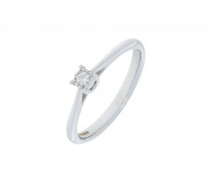 9ct White Gold 0.05ct Round Diamond Illusion Set Ring